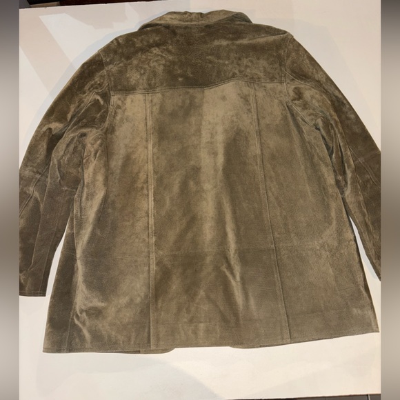 Women’s Suede  Moss Green Coat - Picture 2 of 10